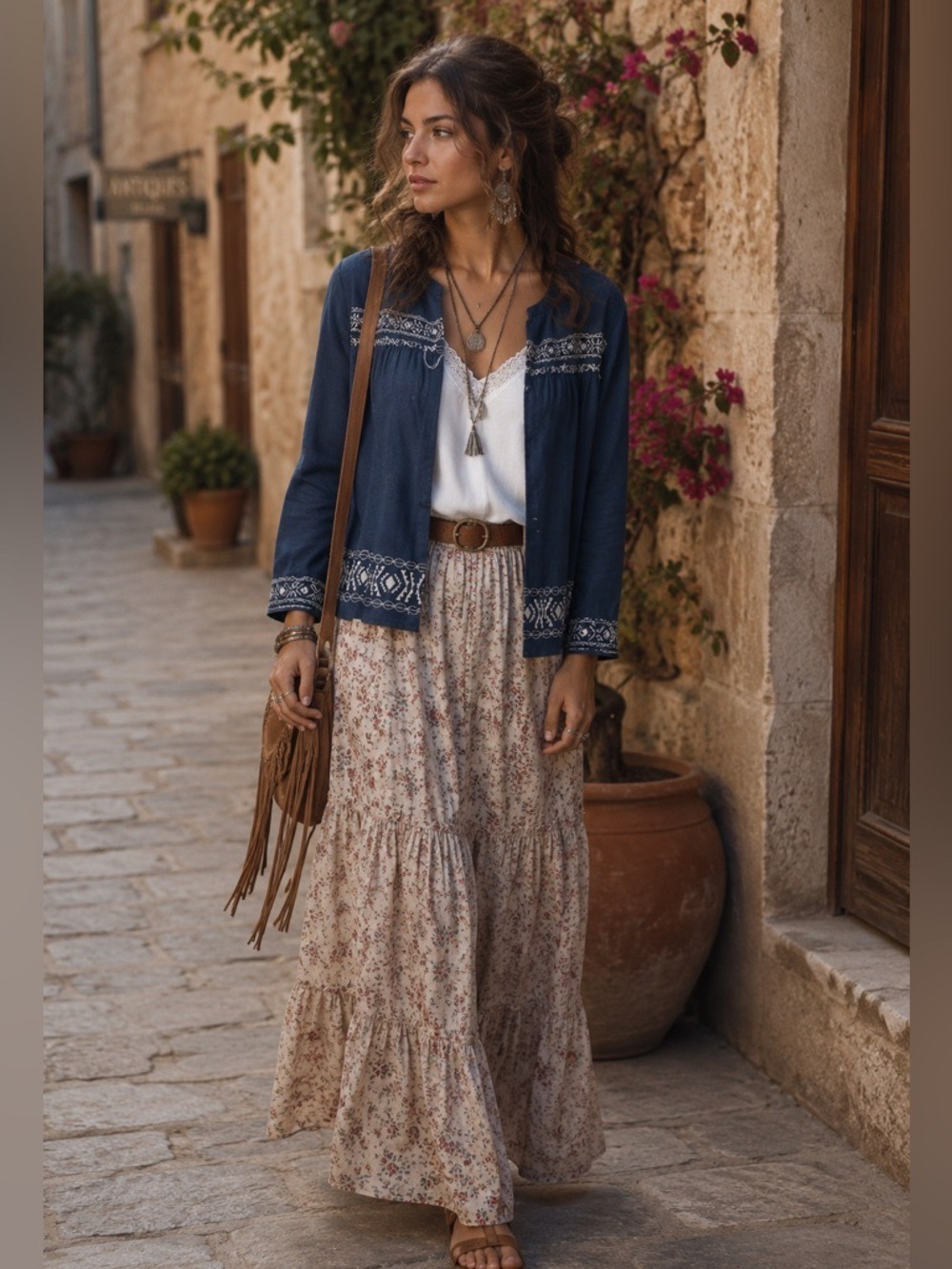 NANETTE Lepore Embroidered Tassel Jacket denim Sz XS but fits a M easily